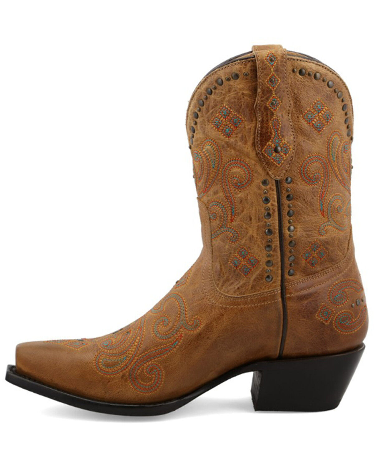 Image #3 - Black Star Women's CellSole Studded Leather Western Boots - Snip Toe, Brown, hi-res