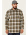 Image #1 - Hawx Men's FR Woven Plaid Print Long Sleeve Button-Down Work Shirt , Olive, hi-res