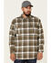 Image #1 - Hawx Men's FR Woven Plaid Print Long Sleeve Button-Down Work Shirt, Olive, hi-res