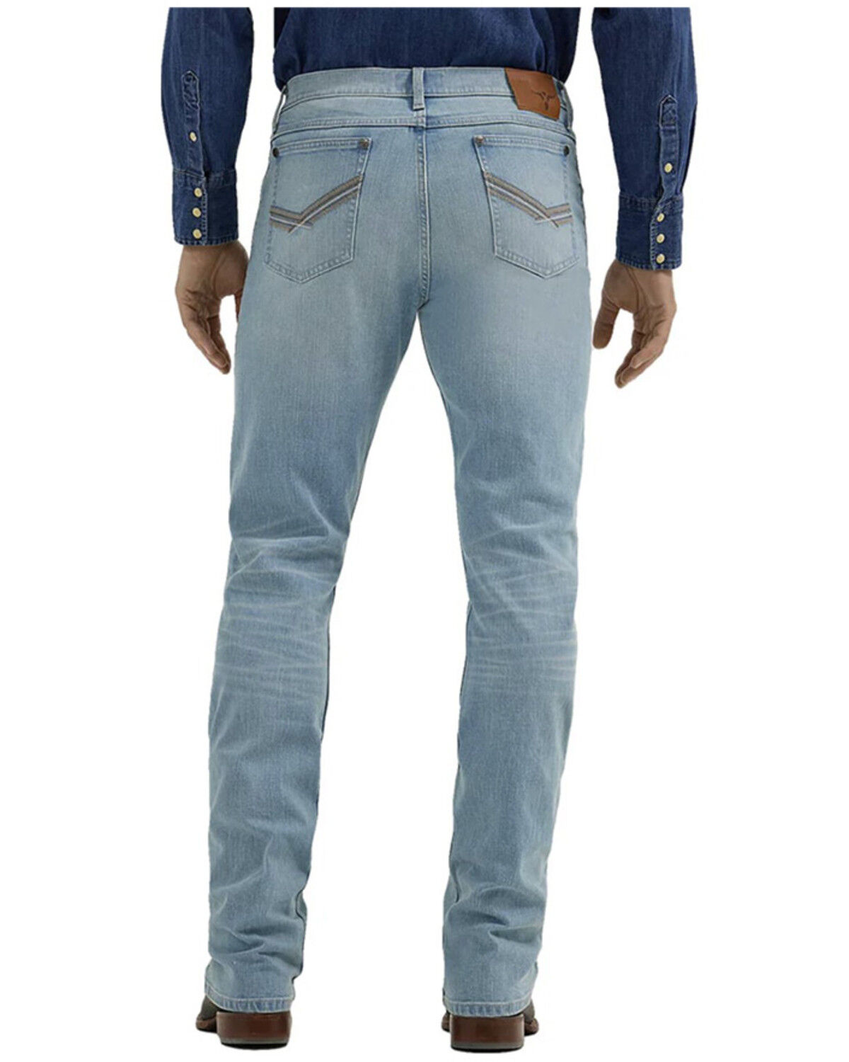 Image #1 - Wrangler Retro Men's 42MWx 20X Light Wash Bootcut Stretch Denim Jeans, Light Wash, hi-res