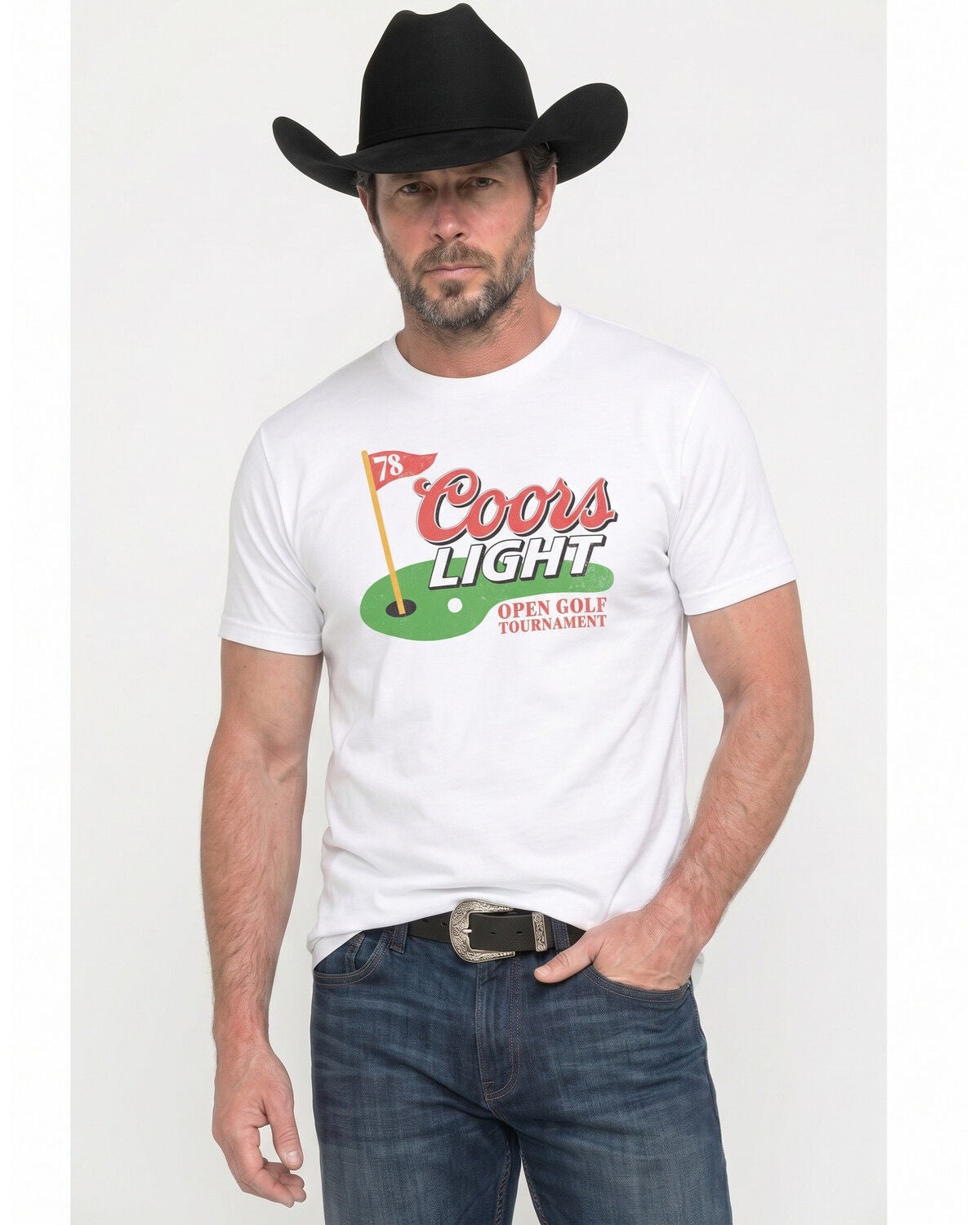 Image #1 - Coors Men's Golf Open Short Sleeve Graphic T-Shirt, White, hi-res