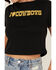 Image #3 - Girl Dangerous Women's I Heart Cowboys Graphic Baby Tee, Black, hi-res