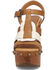 Image #4 - Dingo Women's Cosmo Wooden Wedge Sandals, Tan, hi-res