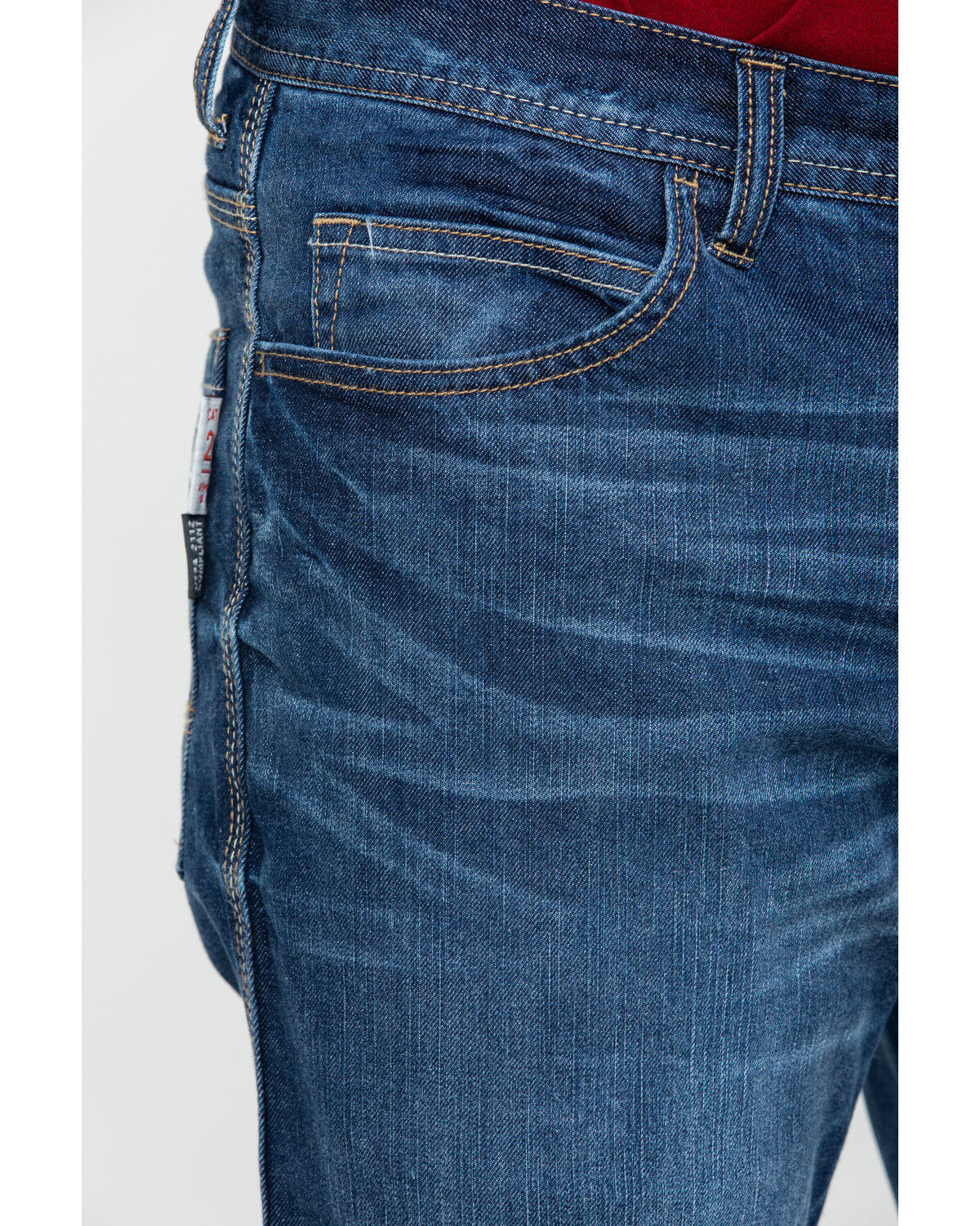 Image #4 - Wolverine Men's FR Dark Stretch Work Jeans, Dark Blue, hi-res