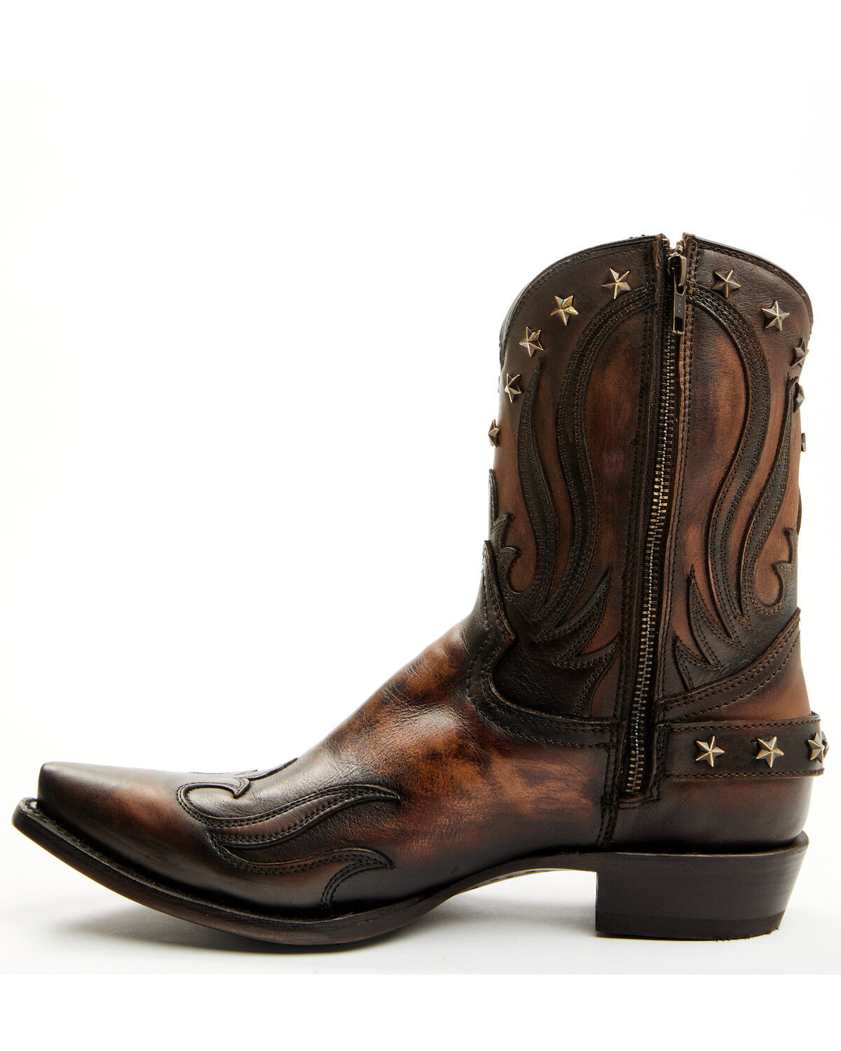 Image #3 - Corral Men's Overlay Short Western Boots - Snip Toe, Honey, hi-res