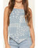 Image #3 - Wrangler Girls' Bandana Print Denim Tank, Blue, hi-res