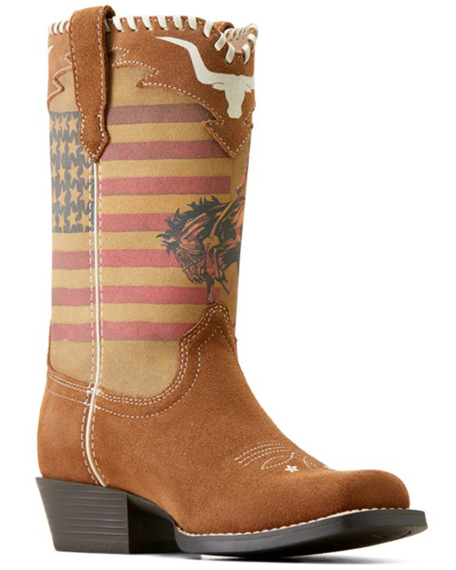 Ariat X Rodeo Quincy Girls American Cowboy Futurity Western Boots Broad Square Toe Country Outfitter