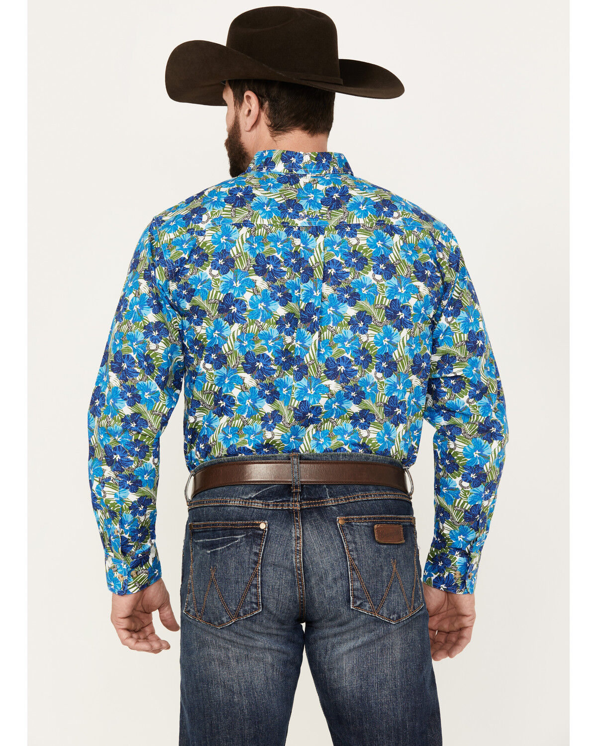 Image #4 - Ariat Men's Landon Classic Fit Long Sleeve Button Down Western Shirt, White, hi-res