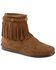 Minnetonka Women's Back Zipper Ankle Moccasins - Moc Toe, Dusty Brn, hi-res