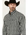 Image #2 - George Strait By Wrangler Men's Plaid Print Long Sleeve Button-Down Stretch Western Shirt, Black, hi-res