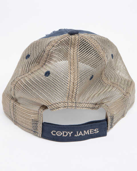 Image #5 - Cody James Men's Ripped Flag Mesh Ball Cap , Blue, hi-res