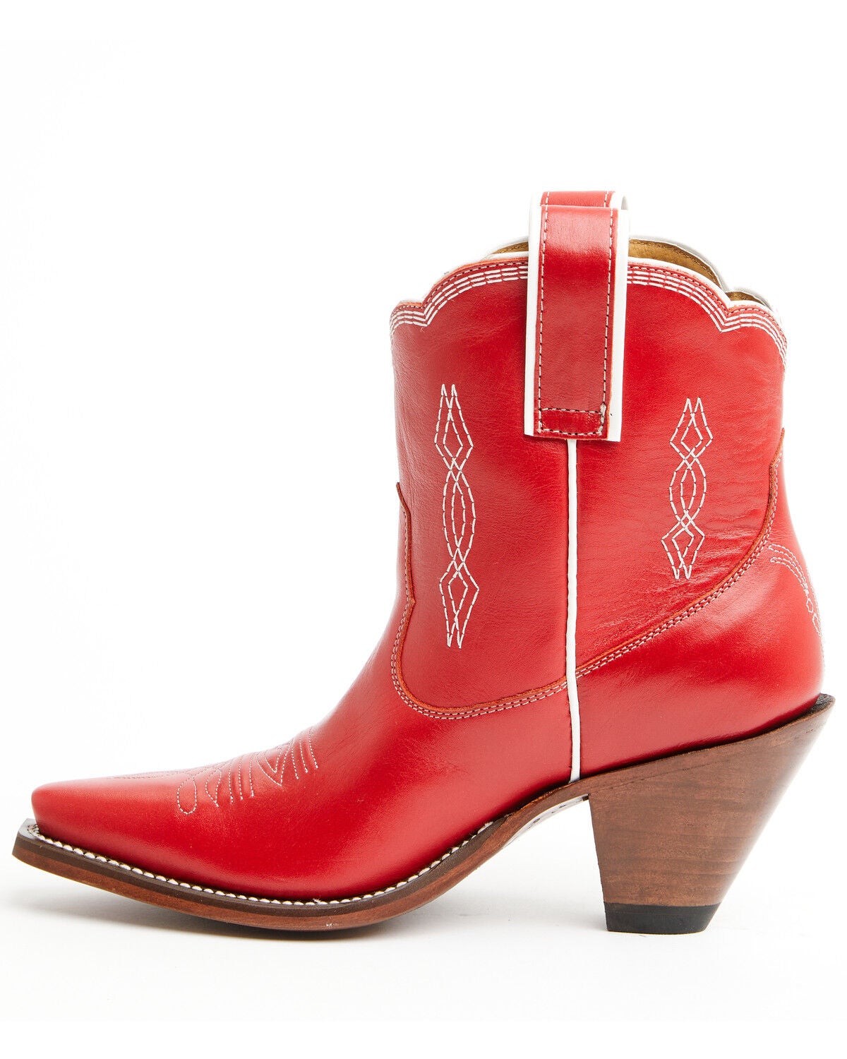 Image #3 - Besita Boots Women's The Bright Inlay Western Booties - Snip Toe, Red, hi-res