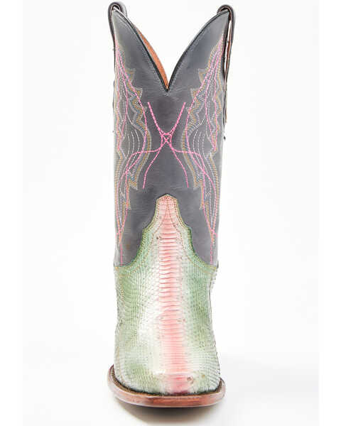 Image #4 - Dan Post Women's Exotic Watersnake Skin Western Boots - Square Toe, Green, hi-res
