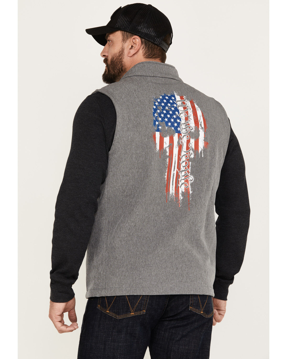 Image #4 - Howitzer Men's Skull Bonded Vest, Charcoal, hi-res