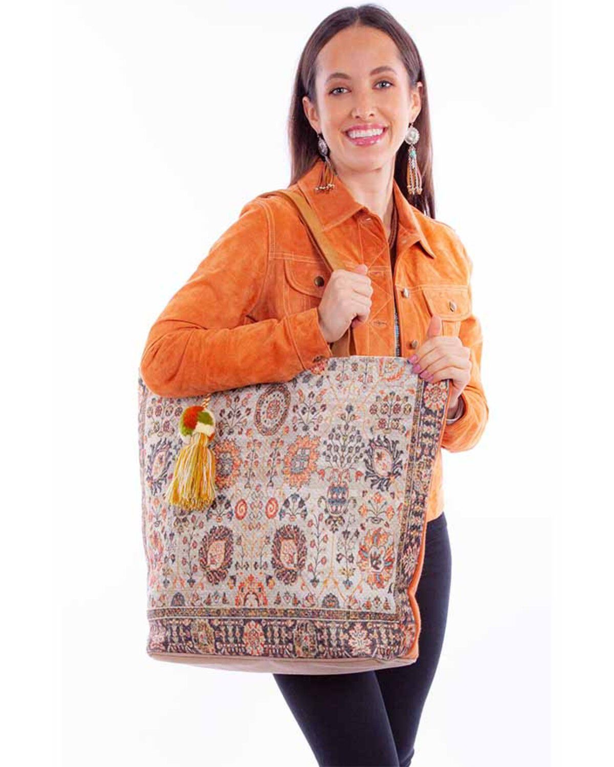 Image #1 - Scully Women's Woven Floral Print Tote, Multi, hi-res
