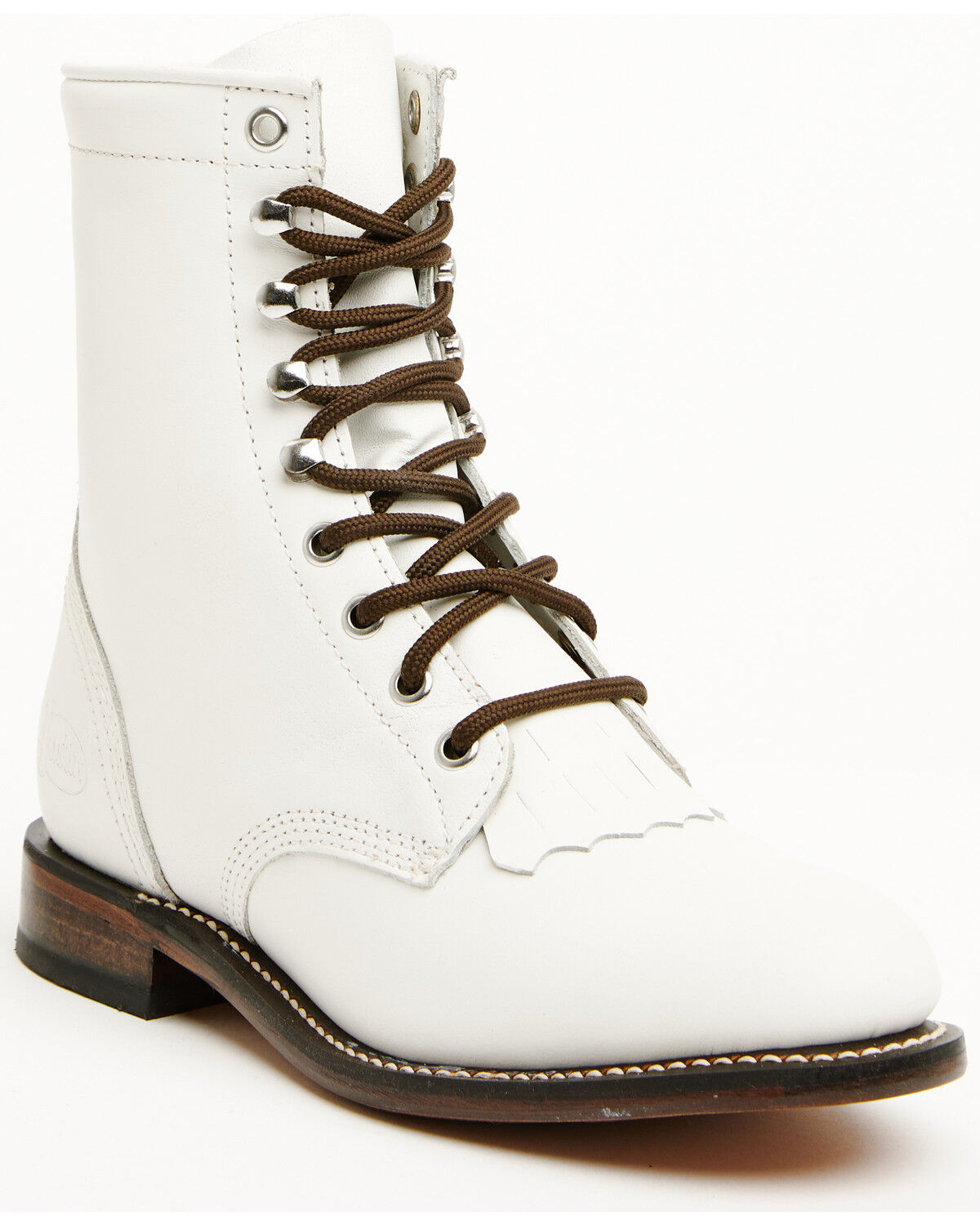 Image #1 - Justin Women's McKlean Lace-Up Boots - Round Toe, White, hi-res