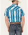Image #4 - Rock & Roll Denim Men's Southwestern Print Short Sleeve Performance Snap Western Shirt, Turquoise, hi-res