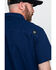 Hawx Men's Solid Yarn Dye Two Pocket Short Sleeve Work Shirt , Navy, hi-res