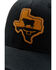 RopeSmart Men's Texas Leather Patch Mesh-Back Black Ball Cap, Black, hi-res