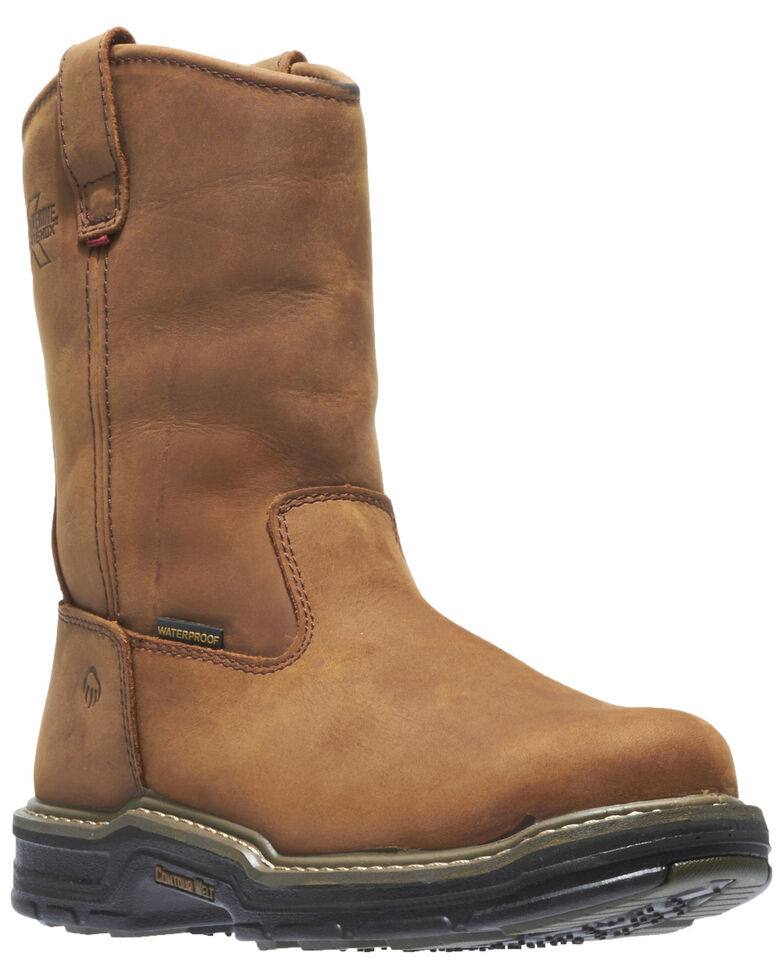Wolverine Marauder Waterproof & Insulated Pull-On Work Boots - Steel Toe, Brown, hi-res