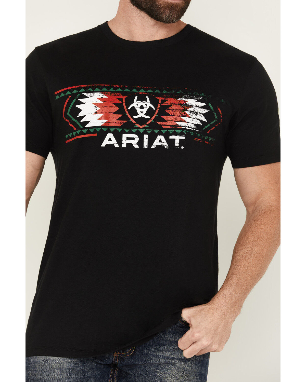 Image #3 - Ariat Men's Southwest Mexico Logo Short Sleeve Graphic T-Shirt, Black, hi-res