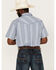 Image #4 - Cody James Men's Springs Vertical Stripe Short Sleeve Snap Western Shirt, Blue, hi-res