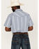Image #4 - Cody James Men's Springs Vertical Stripe Short Sleeve Snap Western Shirt , Blue, hi-res