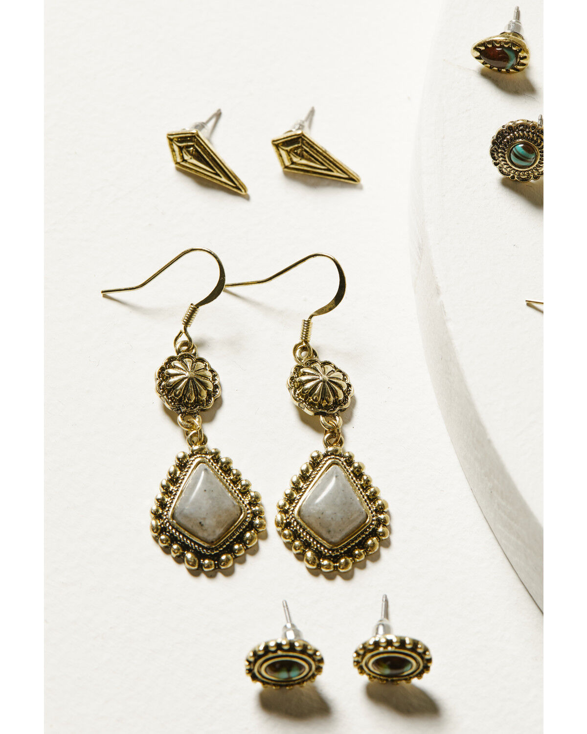 Image #2 - Shyanne Women's Soleil Inlay Earring Set - 6 Piece, Gold, hi-res