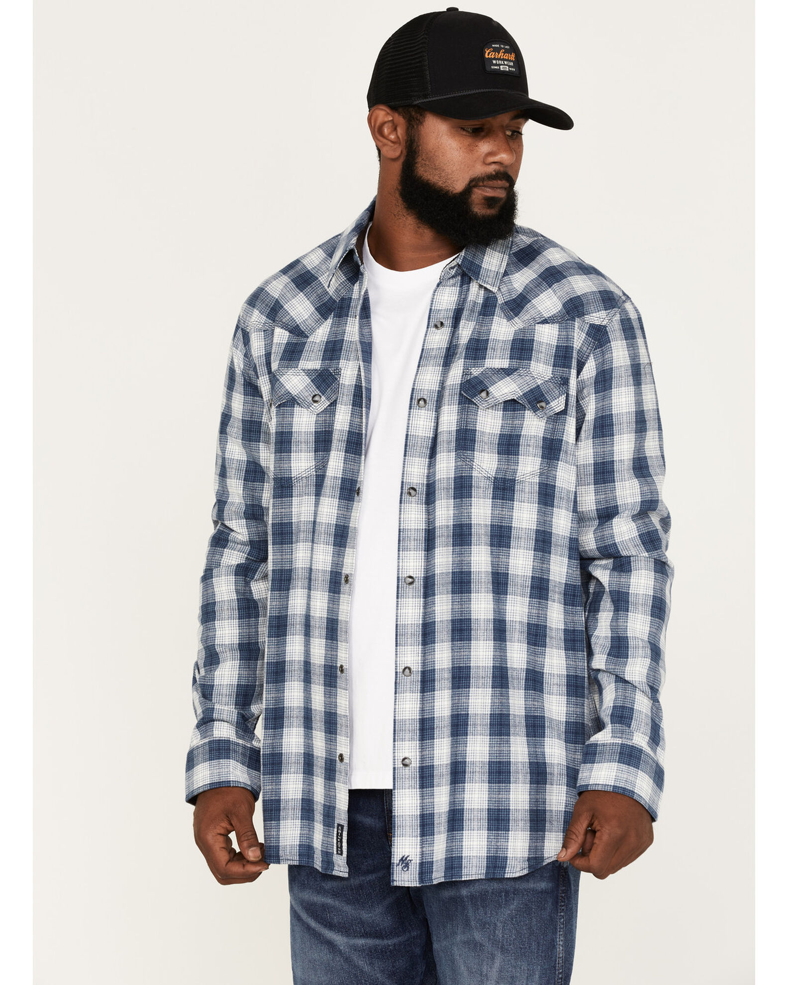 Moonshine Spirit Men s Propane Plaid Print Snap Western Flannel