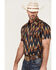 Image #2 - Dale Brisby Men's Digital Print Short Sleeve Snap Western Shirt , Charcoal, hi-res