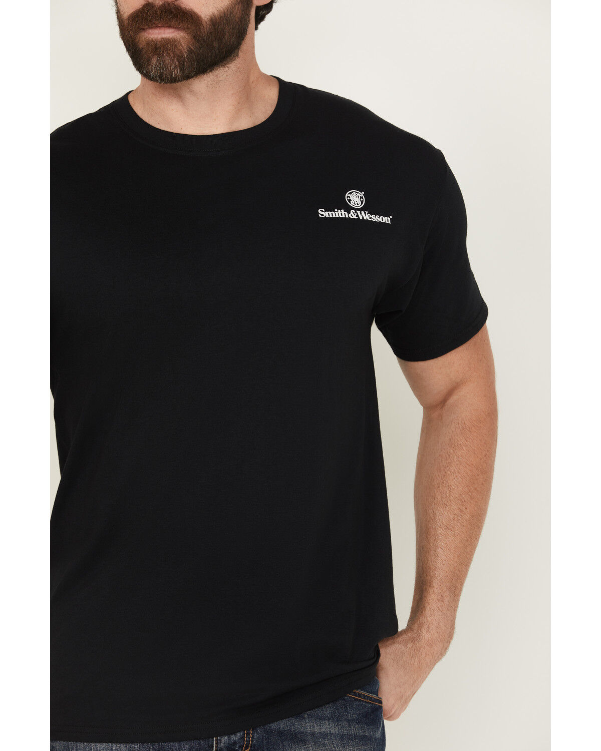 Image #3 - Smith & Wesson Men's Logo Short Sleeve Graphic T-Shirt, Black, hi-res