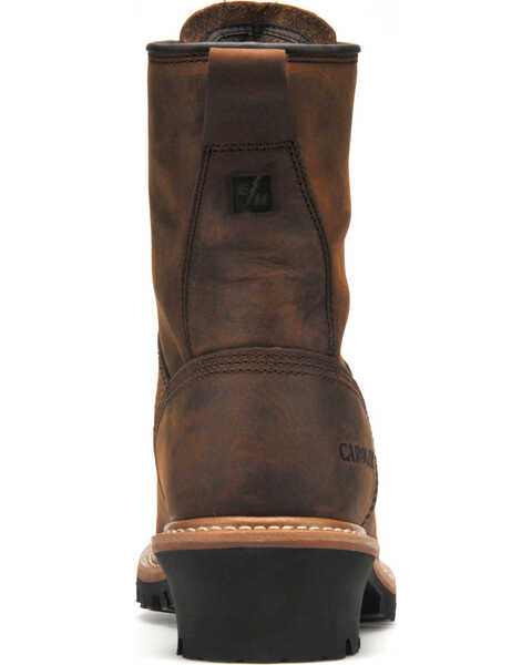 Image #7 - Carolina Men's 8" Waterproof Logger Boots - Round Toe, Brown, hi-res