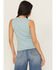Image #4 - Shyanne Women's Rhinestone Icon Rib Knit Graphic Tank, Aqua, hi-res
