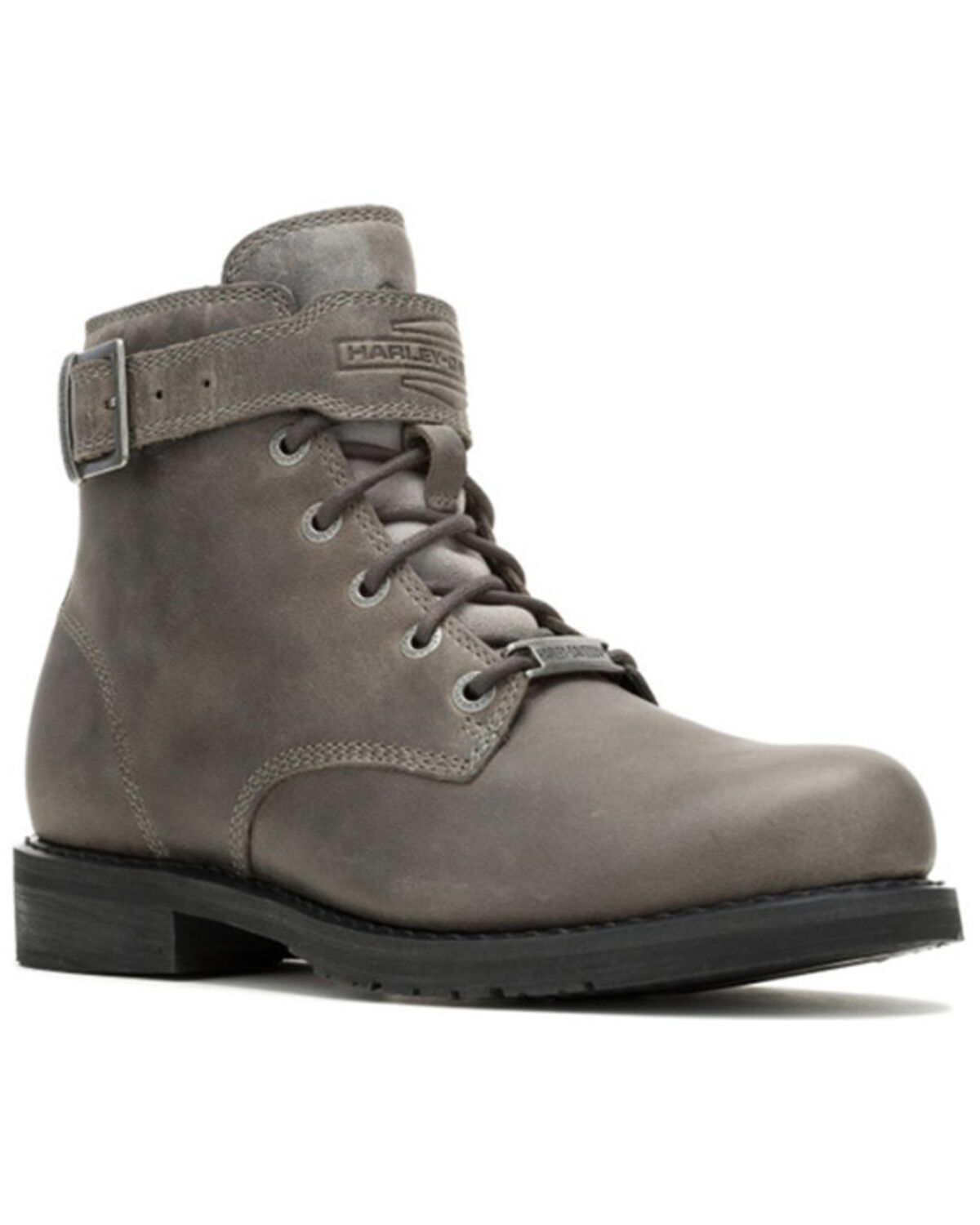 Image #1 - Harley Davidson Men's Vintage Motorcycle Boots - Round Toe, Grey, hi-res