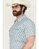 Image #2 - RANK 45® Men's Lozy Medallion Print Short Sleeve Snap Performance Western Shirt, White, hi-res