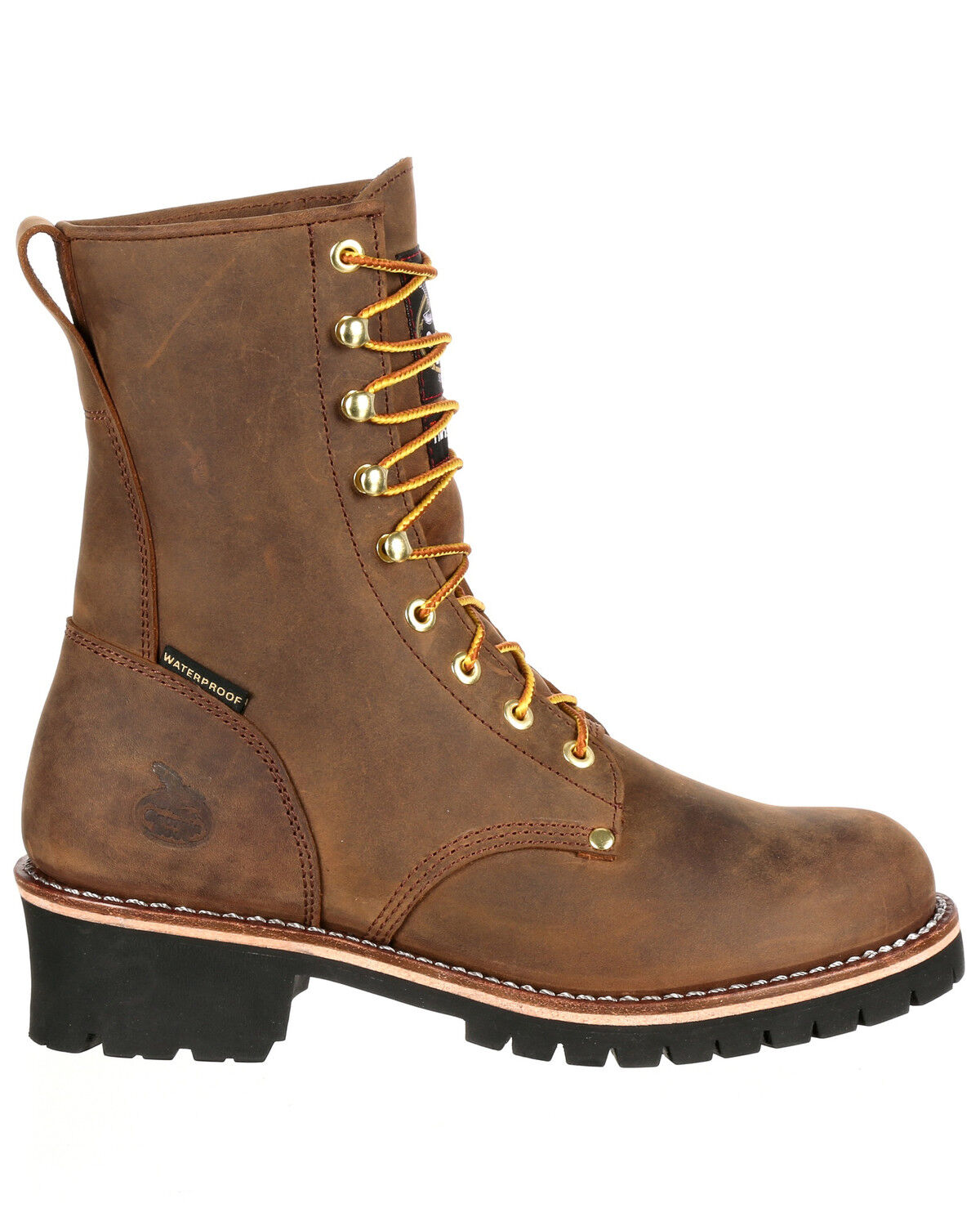 Image #2 - Georgia Boot Men's Waterproof Insulated Logger Work Boots - Steel Toe, Brown, hi-res