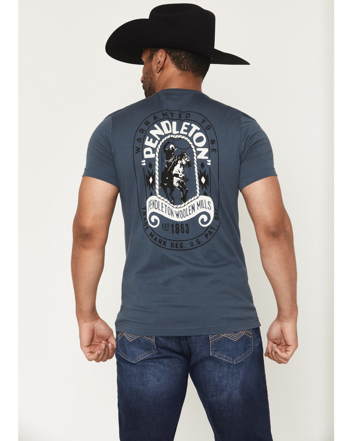 Image #1 - Pendleton Men's Wild West Short Sleeve Graphic T-Shirt, Navy, hi-res