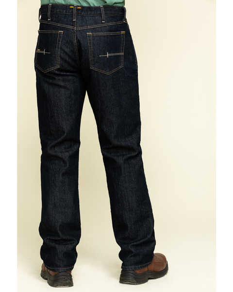 Image #1 - Ariat Men's M4 Rebar Durastretch Flannel Lined Low Bootcut Work Jeans , Blue, hi-res