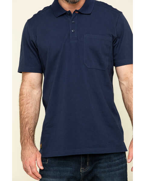 Hawx Men's Navy Miller Pique Short Sleeve Work Polo Shirt , Navy, hi-res