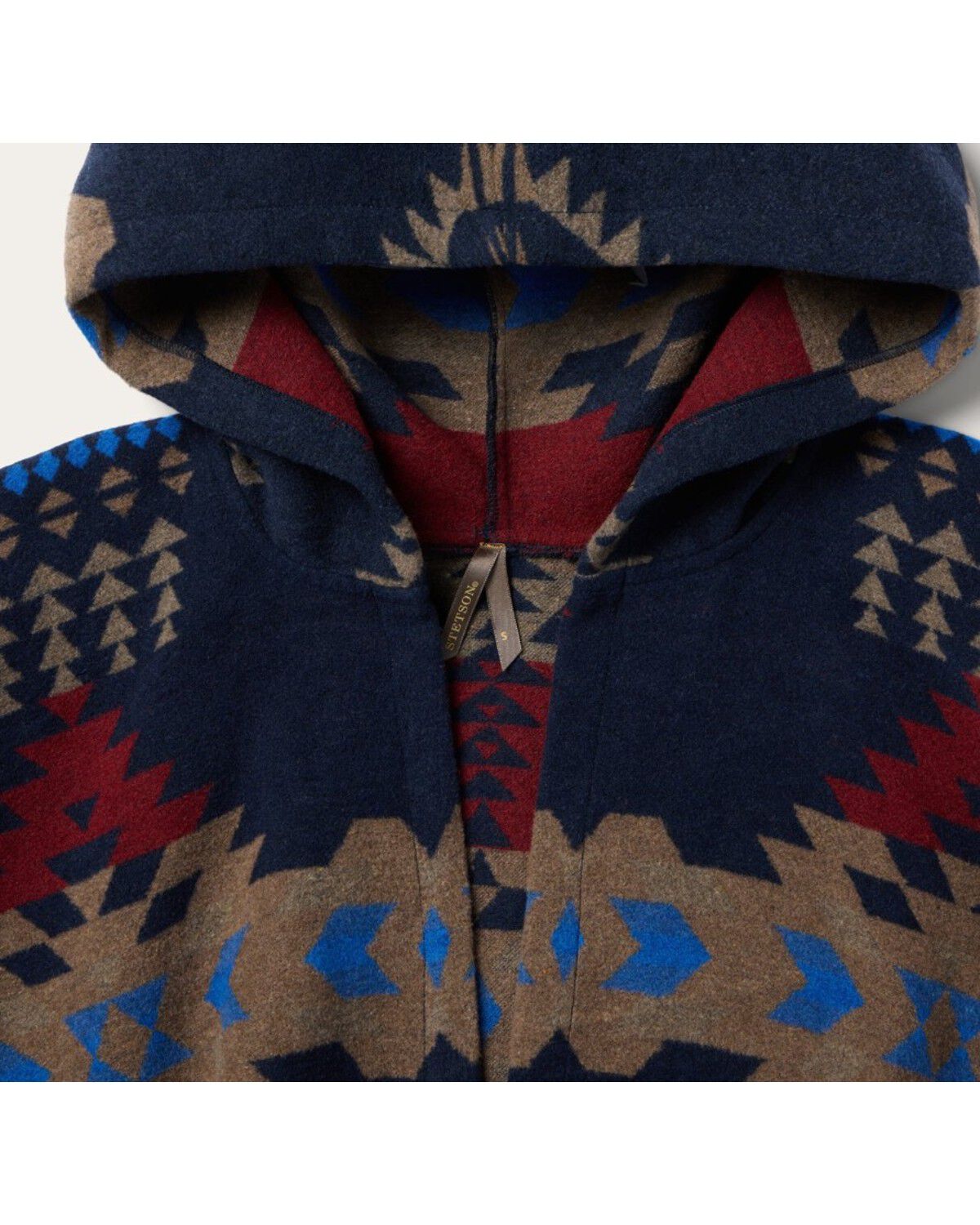 Image #3 - Stetson Women's Southwestern Print Hooded Shawl, Navy, hi-res