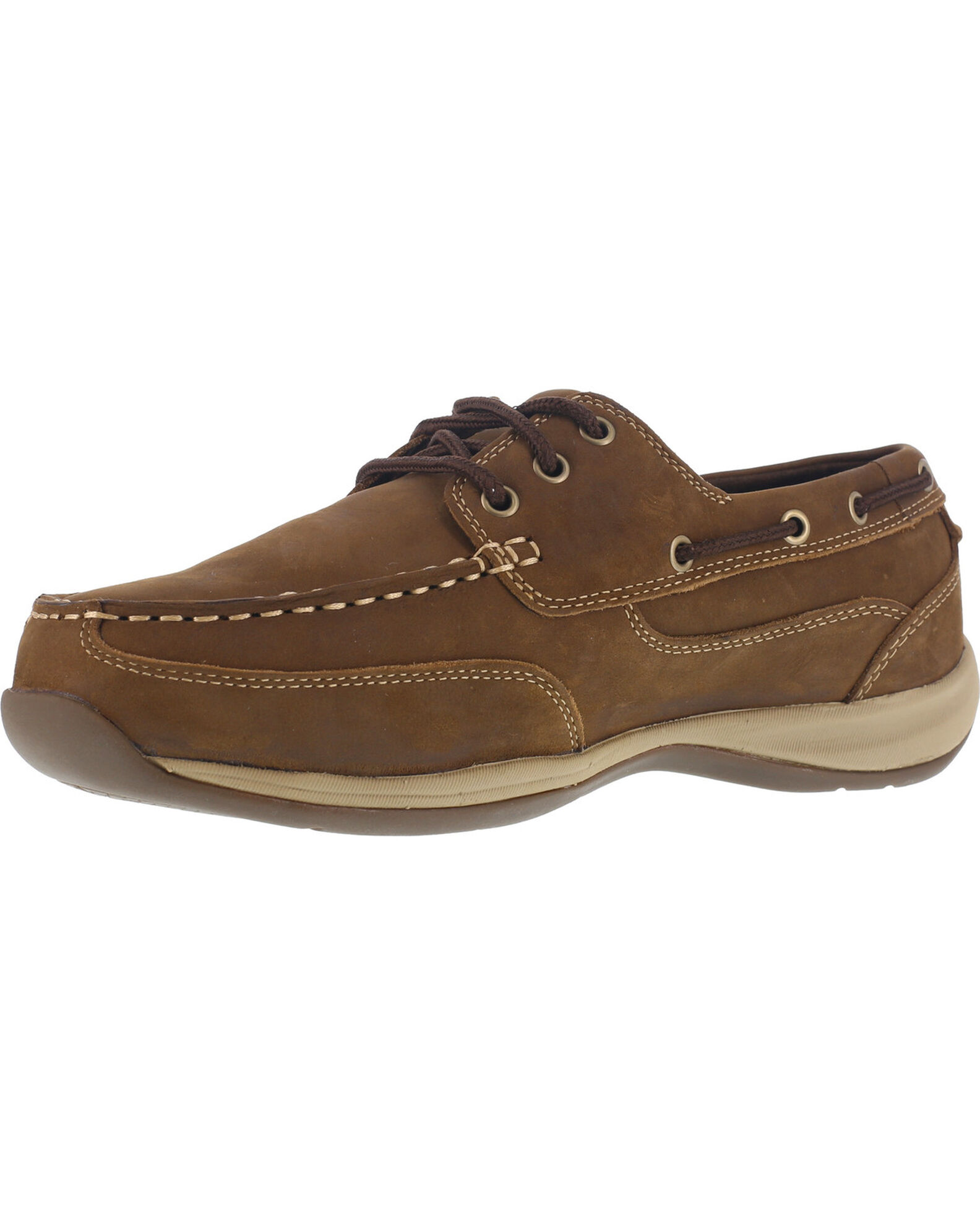 Rockport Works Men s Sailing Club Steel Toe Boat Shoes Brown