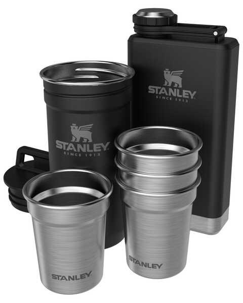 Stanley Black Adventure Shot Glass & Flask Set, Black, hi-res