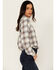 Image #2 - Cleo + Wolf Women's Amy Plaid Print Button-Up Cropped Long Sleeve Flannel Shirt, , hi-res
