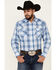 Ely Walker Men's Assorted Large Plaid Long Sleeve Snap Western Shirt , Blue, hi-res
