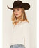 Image #2 - Idyllwind Women's Wren Lace Trim Long Sleeve Georgette Top, Cream, hi-res