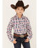 Image #1 - Shyanne Girls' Southwestern Print Long Sleeve Western Button-Down Shirt, Ivory, hi-res