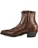 Image #3 - Abilene Western Wingtip Zipper Boots - Snip Toe, Chocolate, hi-res