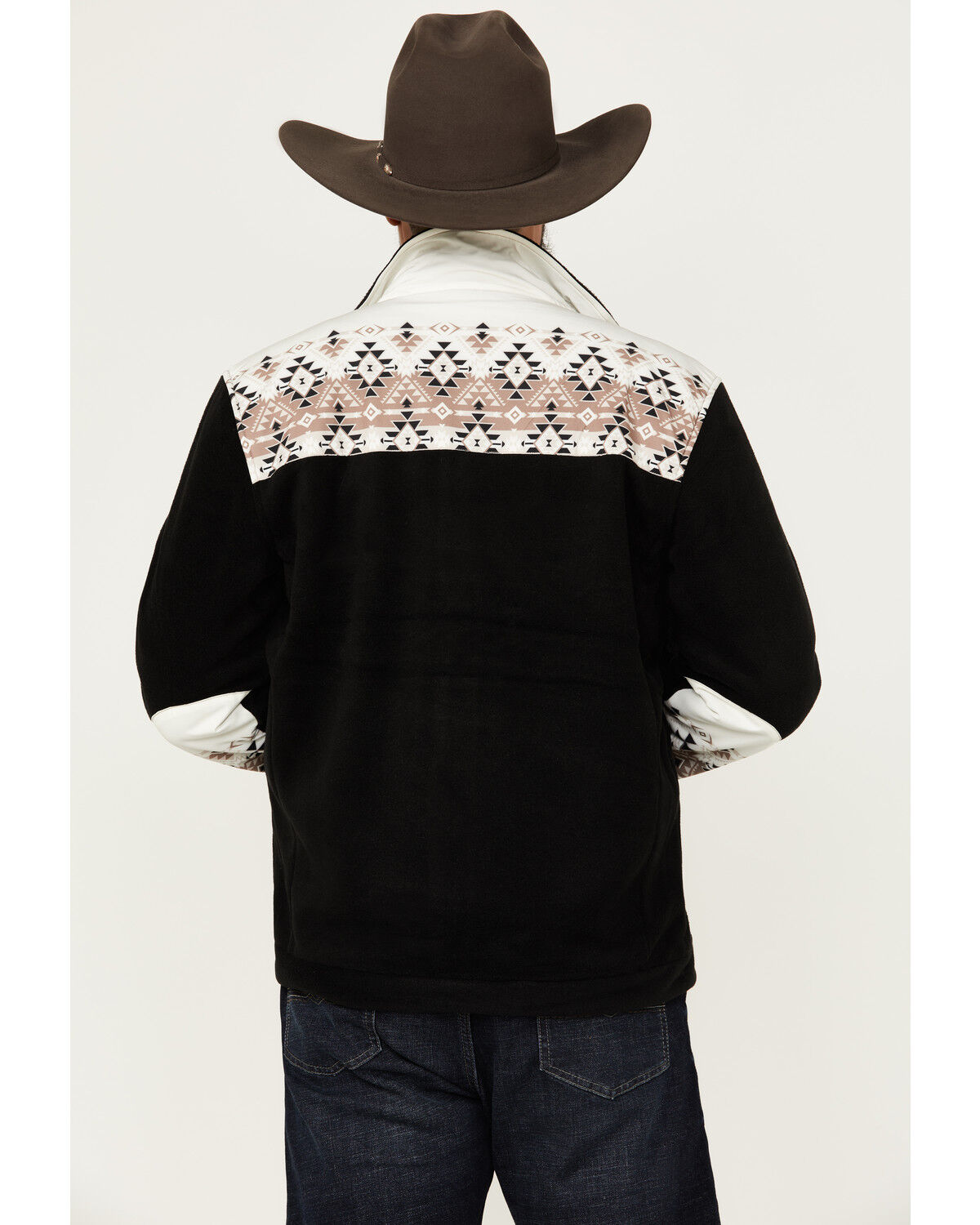Image #4 - Hooey Men's Southwestern Print Tech Fleece Jacket - Big, Black, hi-res