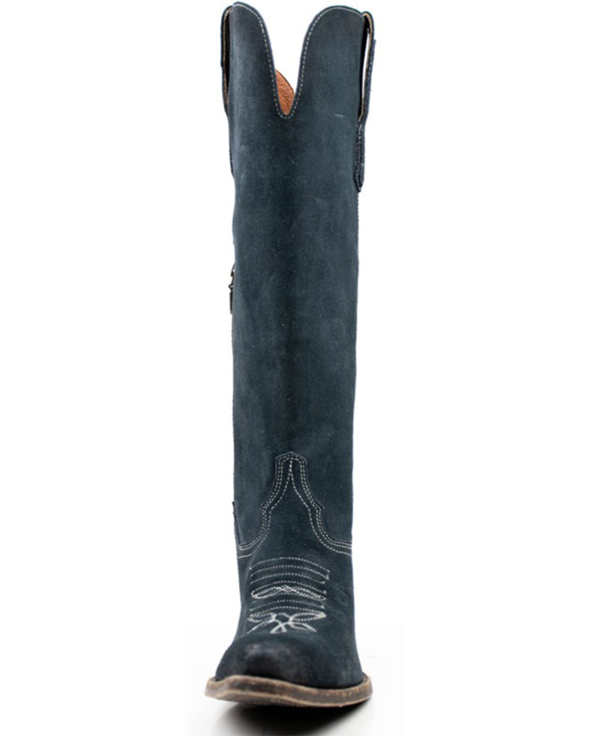 Image #4 - Dan Post Women's Rebeca Western Tall Boot - Snip Toe, Navy, hi-res