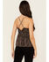 Image #4 - Originality Women's Leopard Print Ruffle Lace Top, Tan, hi-res